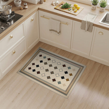 Beige Geometric Diamond Area Rug