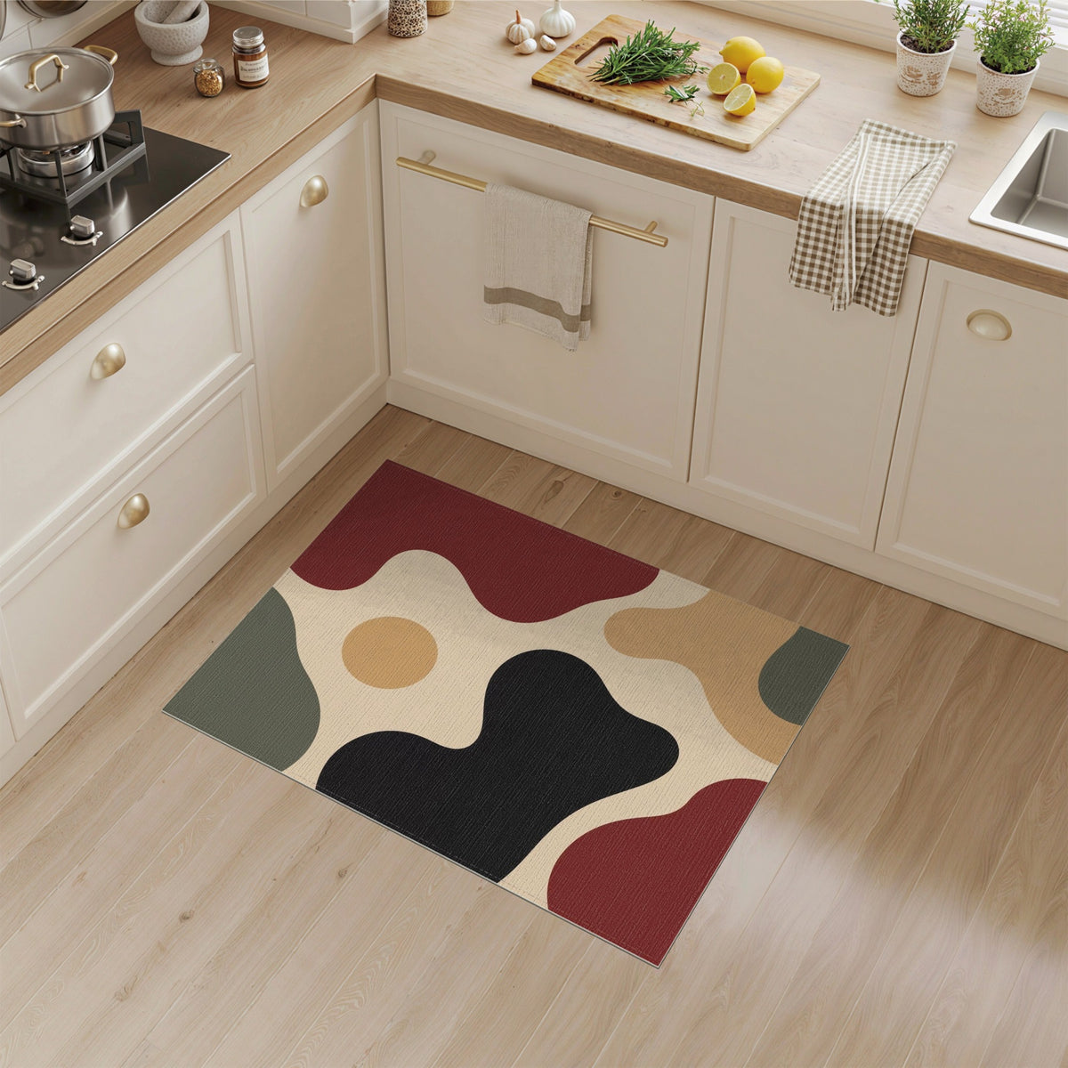 Organic Abstract Shapes Area Rug