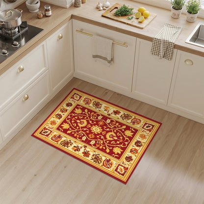 Red Floral Medallion Traditional Persian Area Rug