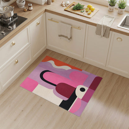 Bold Pink Geometric Arch Area Rug