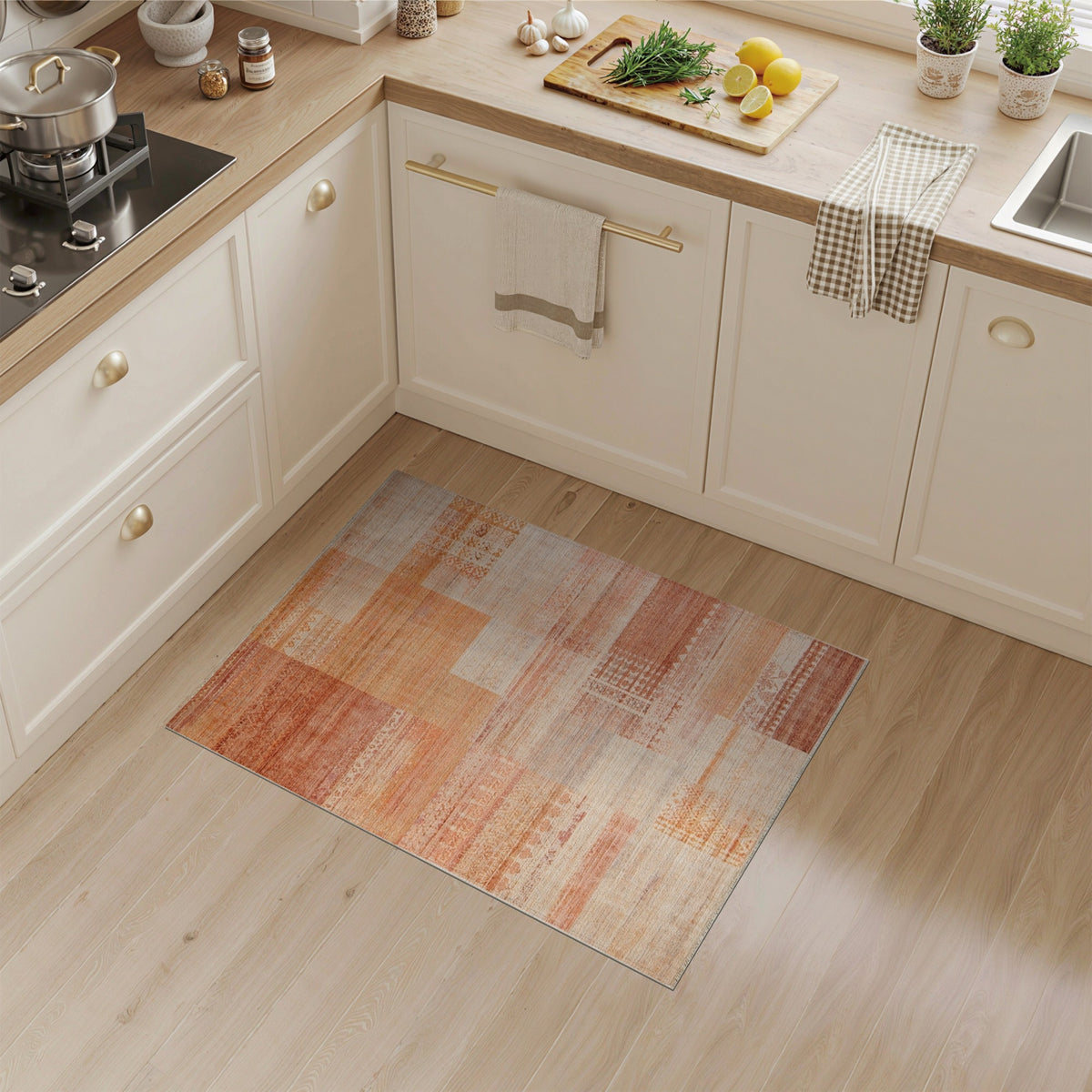 Distressed Vintage Orange Distressed Vintage Area Rug