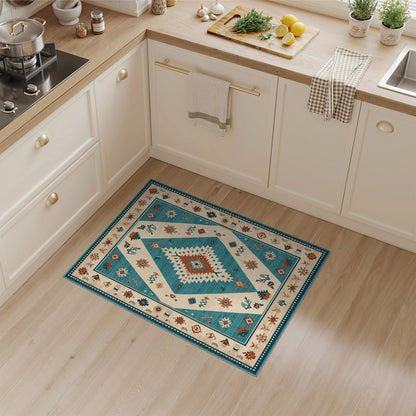 Heritage Tribal Teal Diamond Area Rug
