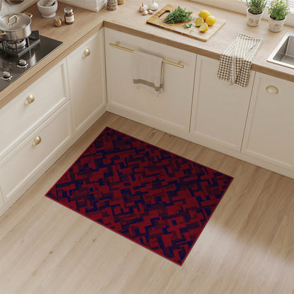 Red Geometric Modern Area Rug