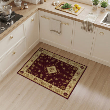 Red Persian Floral Medallion No. 40 Area Rug