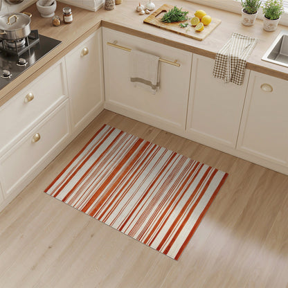 Orange Striped Orange Striped Geometric Area Rug