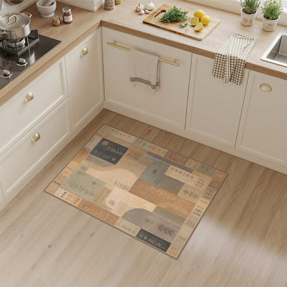 Geometric Modern Brown Tan Geometric Abstract Area Rug