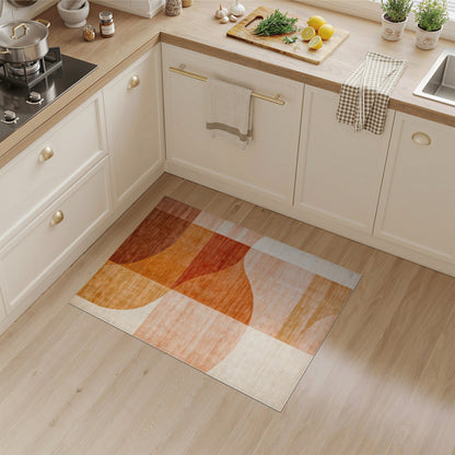 Orange Geometric Modern Area Rug
