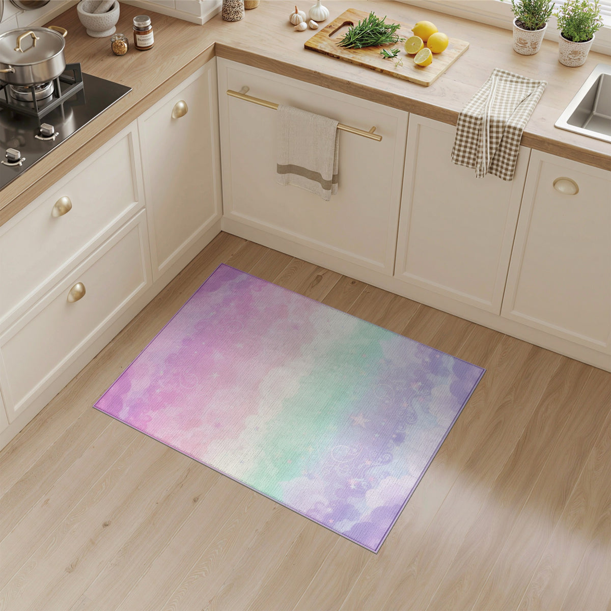 Pastel Starry Cloud Washable Area Rug