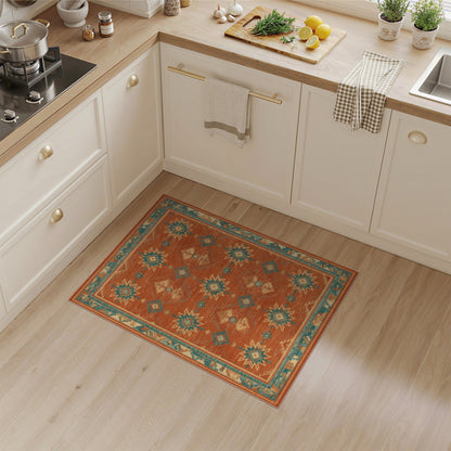 Orange Southwestern Geometric Area Rug