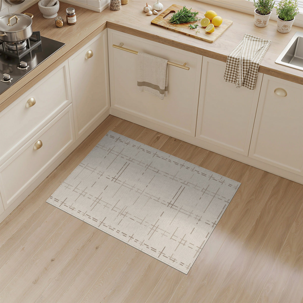 Beige Geometric Area Rug
