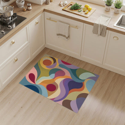 Abstract Area Multi-color and Patterns Vibrant Multi-Color Abstract Swirl Area Rug
