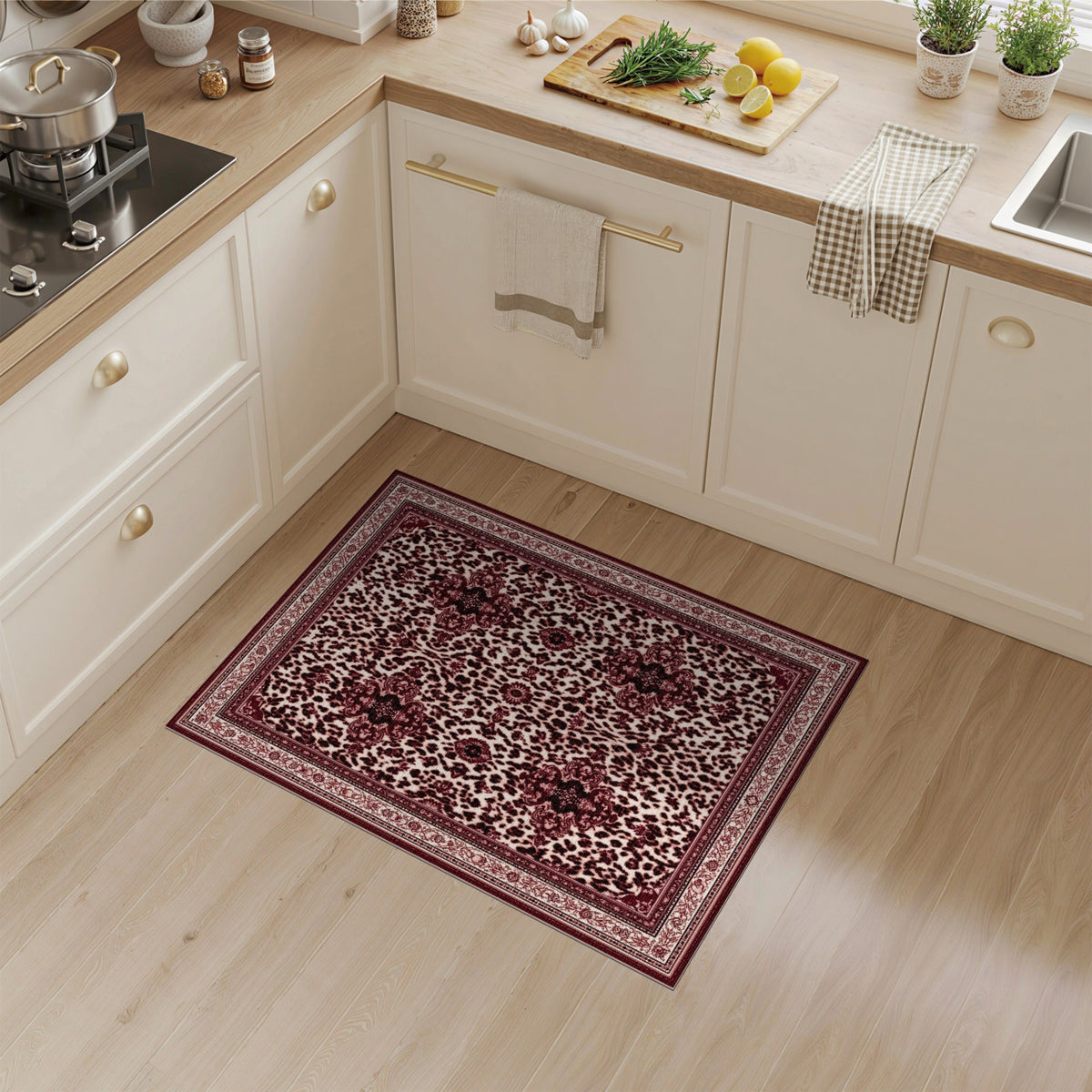Red Leopard Persian Area Rug