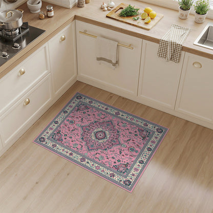 Pink Floral Medallion Vintage No. 8 Area Rug