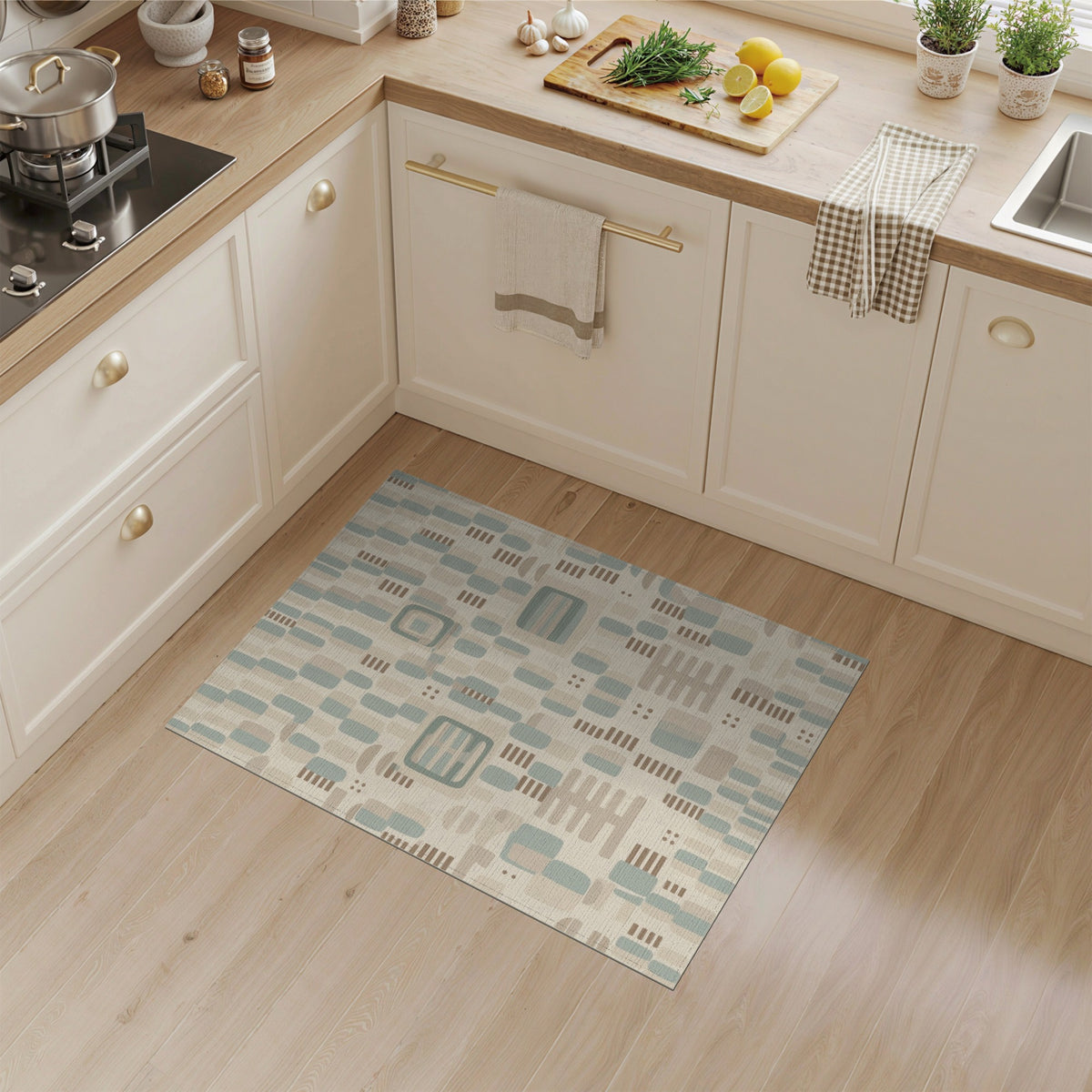 Beige Geometric Area Rug
