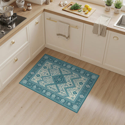 Blue Teal Heritage Tribal No. 10 Area Rug