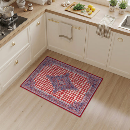 Red Persian Medallion Diamond Area Rug