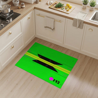 Green Bold Green Geometric Area Rug