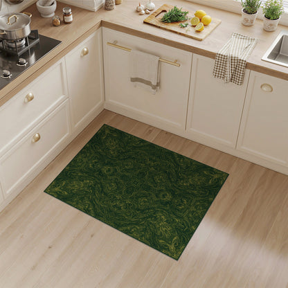 Green Gold Swirl Area Rug