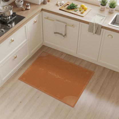 Terracotta Geometric Branch Area Rug