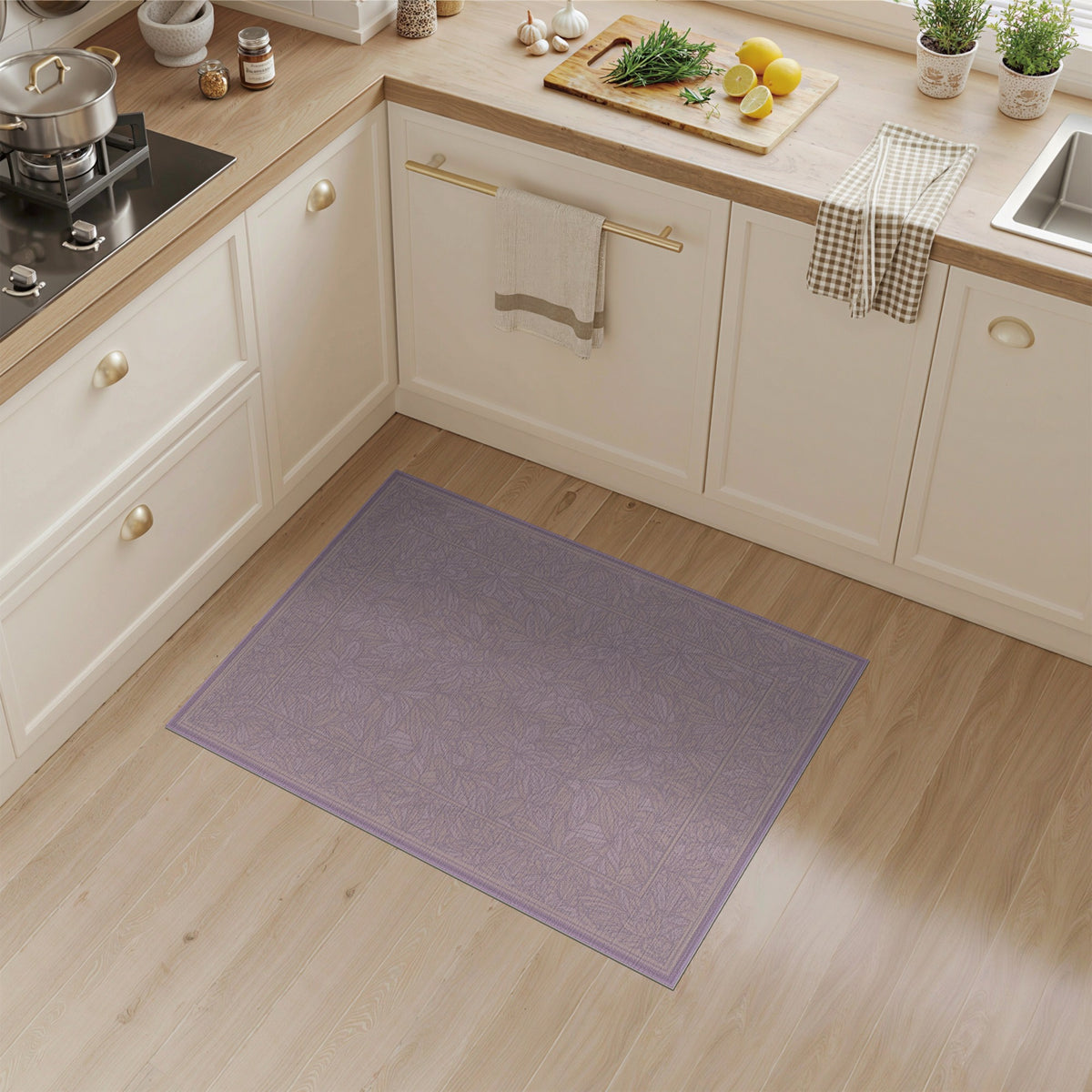 Purple Floral Vintage Area Rug