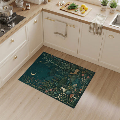 Moonlit Forest Wildlife Area Rug