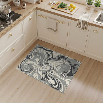 Grey Abstract Area Grey Marble Swirl Abstract Area Rug