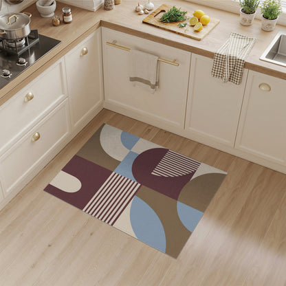 Contemporary Geometric Brown Area Rug