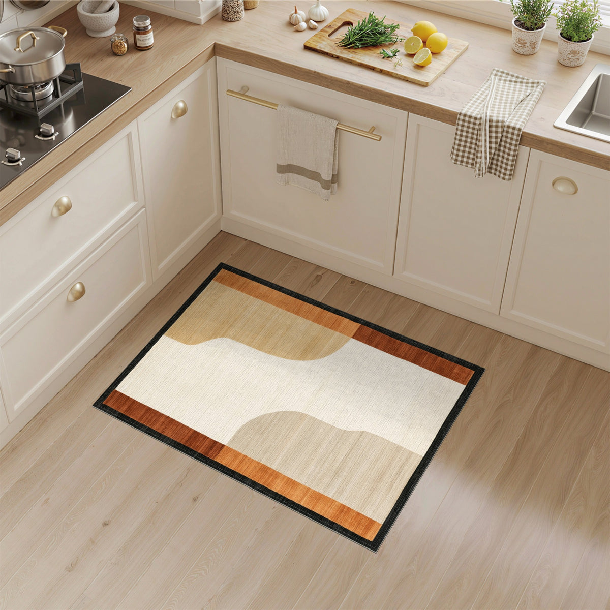 Abstract Area Brown and Tan Brown Tan Abstract Area Rug