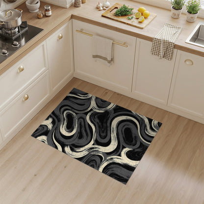 Abstract Area Swirl Black White Abstract Swirl Area Rug