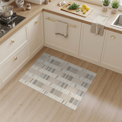 Striped Beige and Neutral Beige Geometric Striped Area Rug