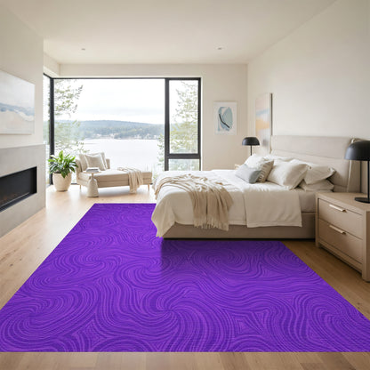 Purple Swirling Wave Abstract Rug