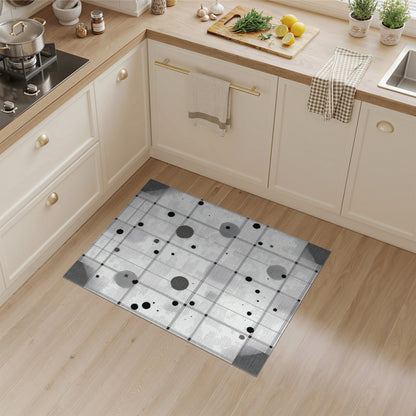 Geometric Modern Dot Black White Geometric Dot Area Rug