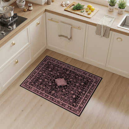 Pink Distressed Vintage Pink Distressed Vintage Washable Area Rug