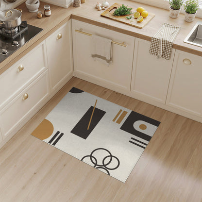 Abstract Geometric Brown and Tan Area Rug