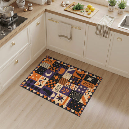 Geometric Modern Halloween Geometric Patchwork Area Rug
