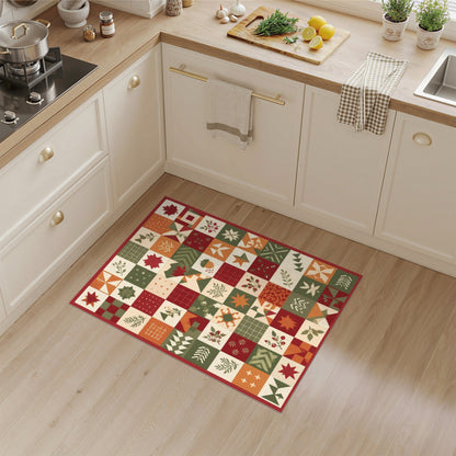 Autumn Patchwork Washable Area Rug