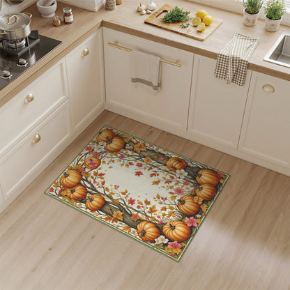 Orange Harvest Autumn Pumpkin Harvest Area Rug