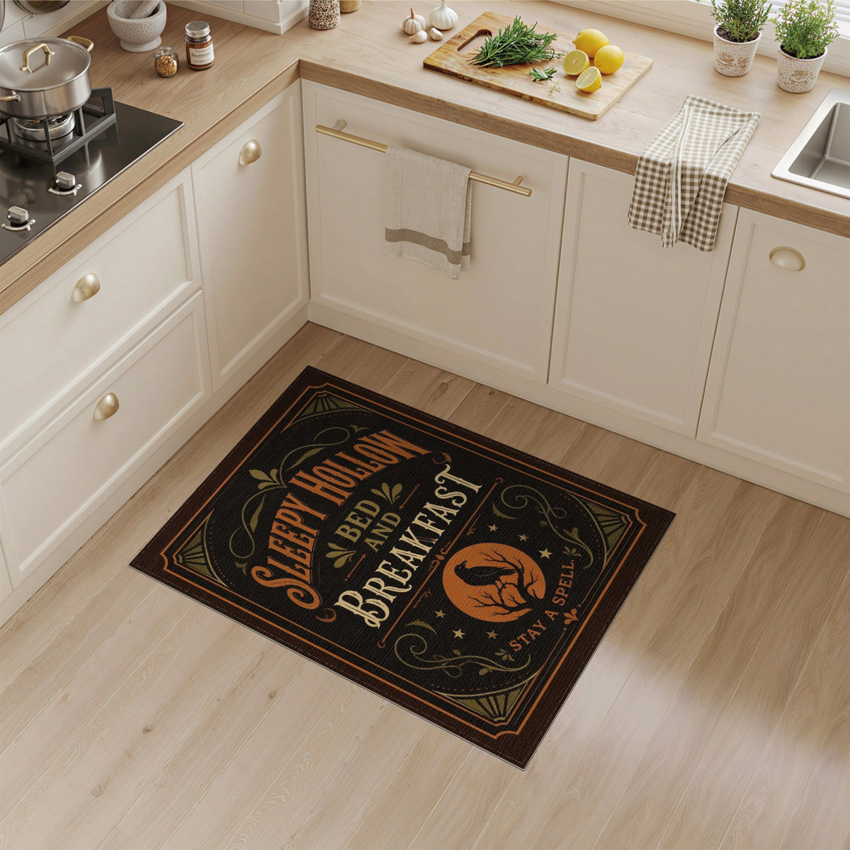 Sleepy Hollow Raven Vintage Rug