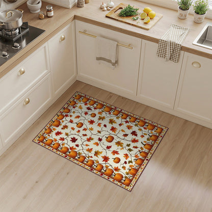 Autumn Rustic Farmhouse Autumn Pumpkin Harvest Area Rug