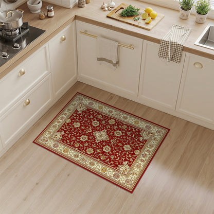 Red Persian Floral Medallion Area Rug