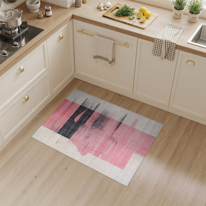 Pink Abstract Face Silhouette Rug