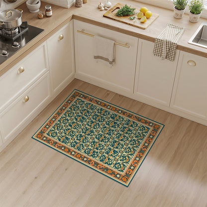 Blue Teal Floral Vintage No. 47 Area Rug