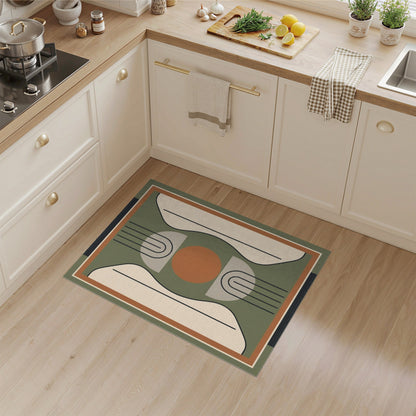 Green Geometric Arch Area Rug