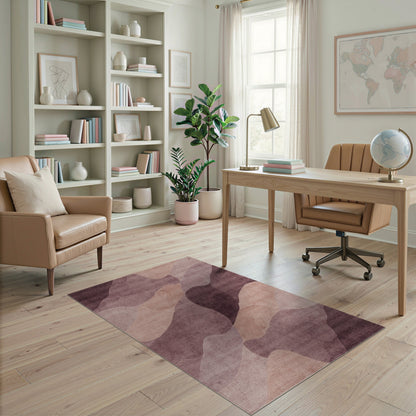 ODIKA Purple Abstract Wave Area Rug