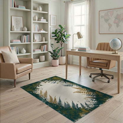 Distressed Fern Green Area Rug