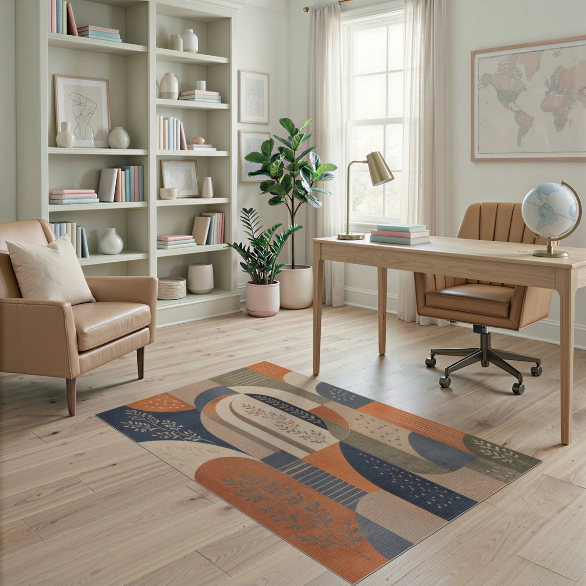 Multi-color and Patterns Abstract Geometric Arch Area Rug