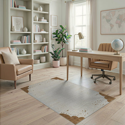 Brown Abstract Dot Area Rug