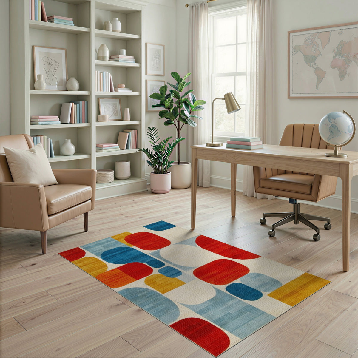 Bold Geometric Multi-Color Area Rug