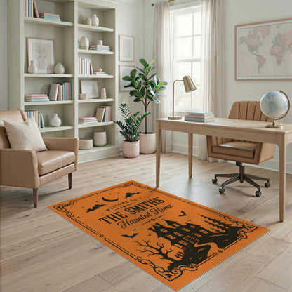 Orange The Smiths' Haunted Home Orange Halloween Rug