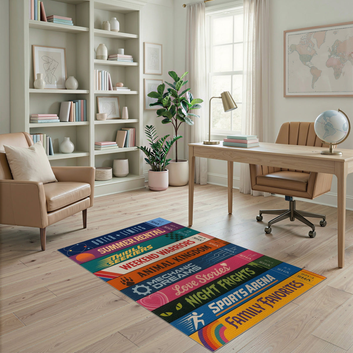 Retro VHS Tape Stack Area Rug